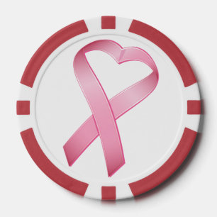 rosa Herzkrebs Pokerchips