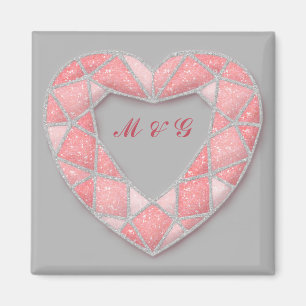 rosa Herzmagnet Magnet
