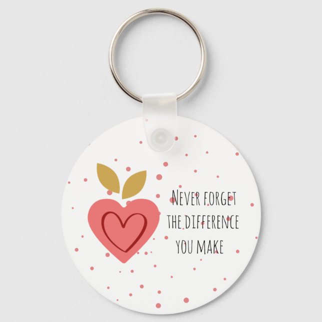 Rosa HerzMotivationsziffer Weihnachtsgeschenk Schlüsselanhänger (Vorderseite)