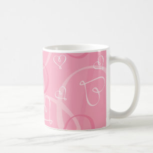 rosa Herzmuster Kaffeetasse