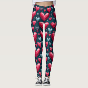 Rosa Herzmuster Leggings