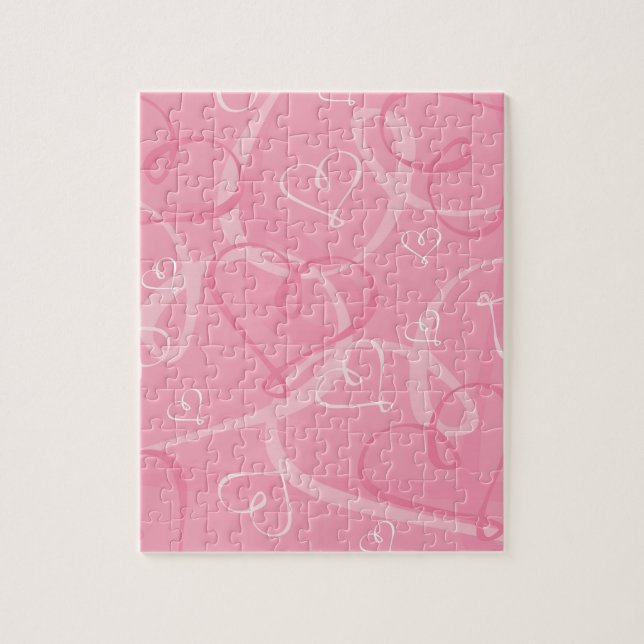 rosa Herzmuster Puzzle (Vertikal)