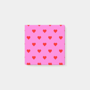 Rosa Herzmuster Retro Chic Post-it Klebezettel