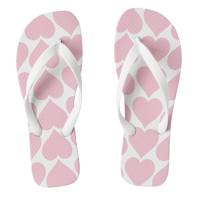 Rosa Herzmuster, Romantik, Liebe Flip Flops (Fußbett)