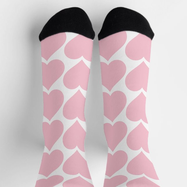 Rosa Herzmuster, Romantik, Liebe Socken (Oben)
