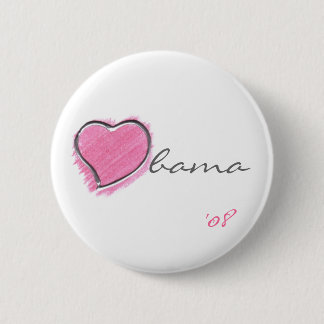 Rosa Herzobama-Knopf Button