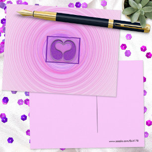 Rosa Herzspirale, die an Dich erinnert Postkarte