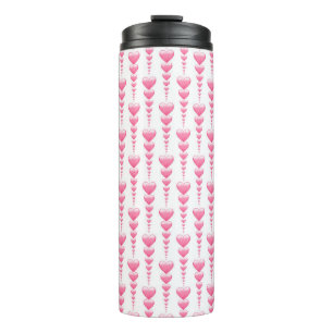 Rosa Herzstränge Thermosbecher