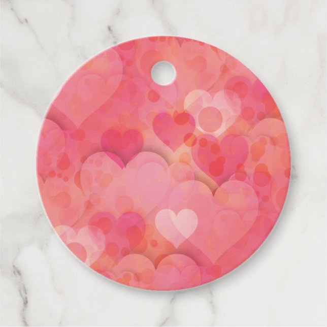 Rosa Herzträume Geschenkanhänger (Vorderseite)