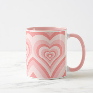 Rosa Herzverlauf-Muster – Süße Mädchenliebe Tasse