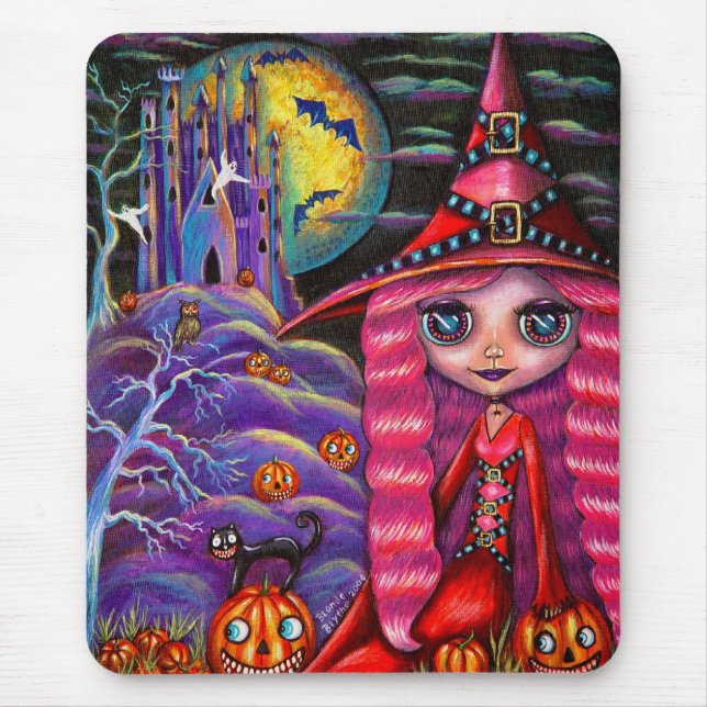 Rosa Hexe Mousepad (Vorne)