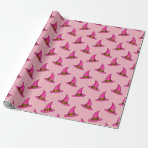 Rosa Hexenhut Geschenkpapier