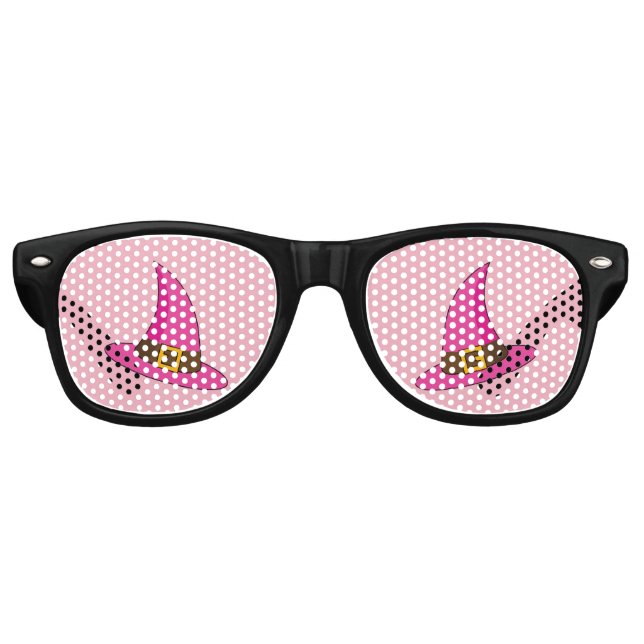 Rosa Hexenhut Partybrille (Vorderseite)