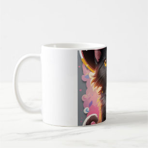 Rosa Hexenkatze Halloween Kaffeetasse