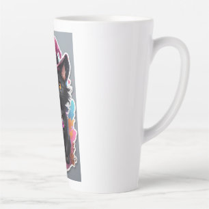 Rosa Hexenkatze Halloween Latte Tasse