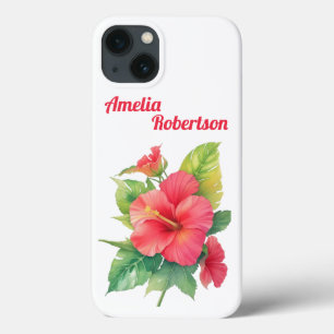 Rosa Hibisken Blume Personalisiert Telefonzelle Case-Mate iPhone Hülle
