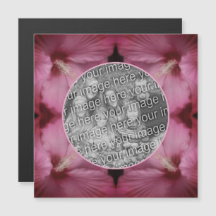 Rosa Hibisken Blumen Erstellen Sie Ihr eigenes Fot Magnetkarte