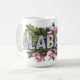 Rosa Hibiskus Alabama Typografie Kaffeetasse