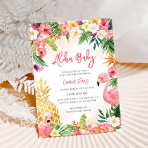 Rosa Hibiskus Aloha Mädchen Baby Shower