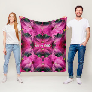 Rosa Hibiskus Blume Abstrakt Personalisiert Fleecedecke