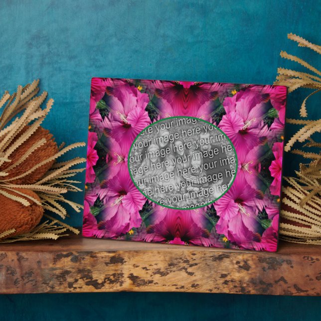 Rosa Hibiskus Blume Erstellen Sie Ihr eigenes Foto Fotoplatte (Seite)