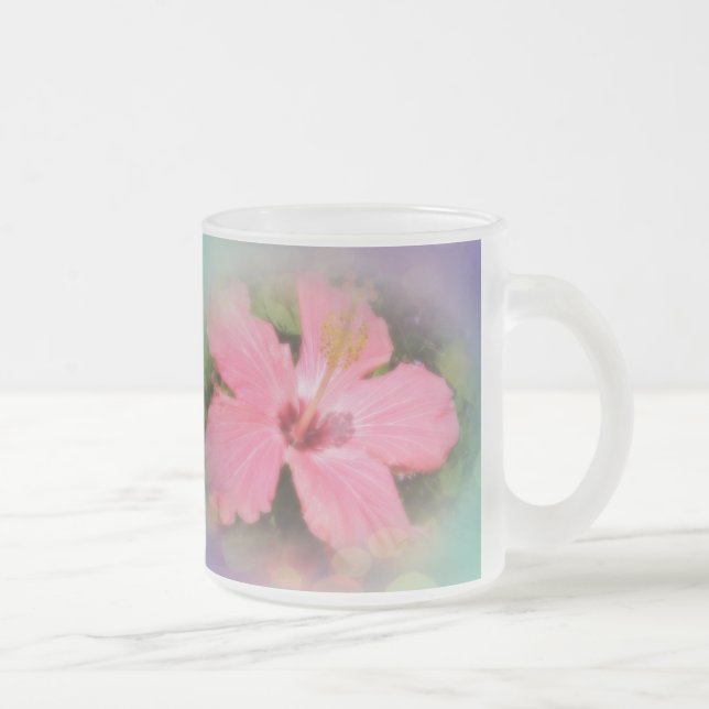 Rosa Hibiskus Blume Mattglastasse (Rechts)