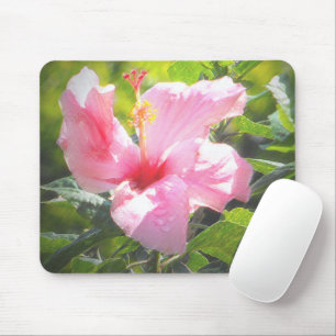 Rosa Hibiskus Blume Mousepad