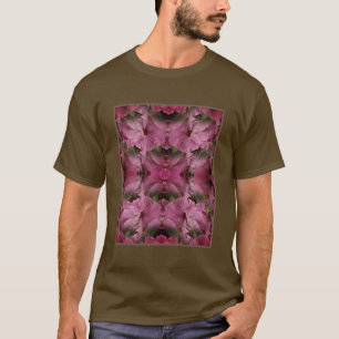 Rosa Hibiskus Blume Multiplizieren Vintag Abstrakt T-Shirt