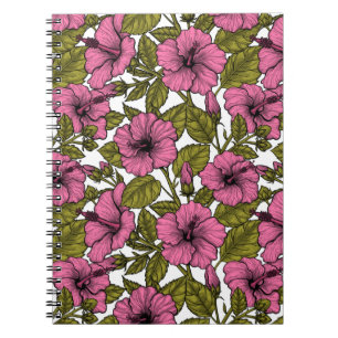 Rosa Hibiskus Blume Notizblock