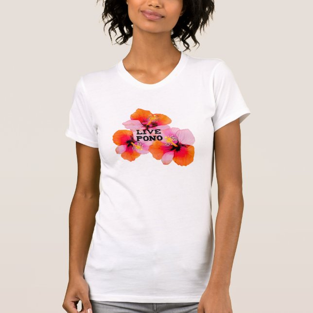 Rosa Hibiskus Blume Oahu maui T-Shirt (Vorderseite)