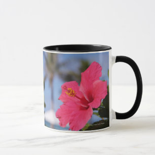 Rosa Hibiskus-Blume Tasse