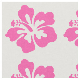 Rosa Hibiskus-Blumen-hawaiischer Strand-Girly Stoff