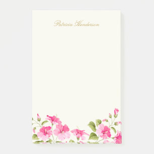 Rosa Hibiskus-Blumen Post-it Klebezettel