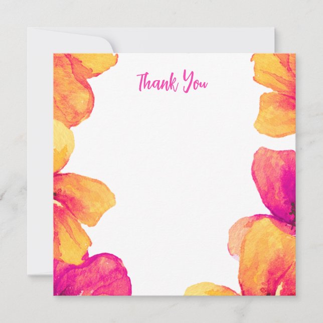 Rosa Hibiskus Blumendusche Einladung (Vorderseite)