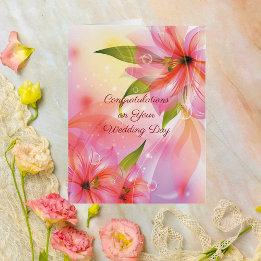 Rosa Hibiskus Blumenkarte Hochzeitscouch Glückwuns