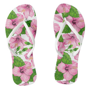 Rosa Hibiskus Flip Flops