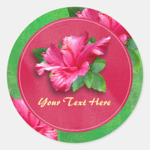 Rosa Hibiskus Geburtstag Luau Stickers
