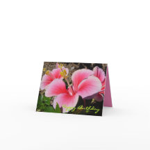 Rosa Hibiskus Geburtstagskarte