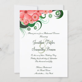 Rosa Hibiskus Hochzeit Probe Abendessen Einladung