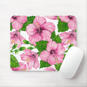 Rosa Hibiskus Mousepad