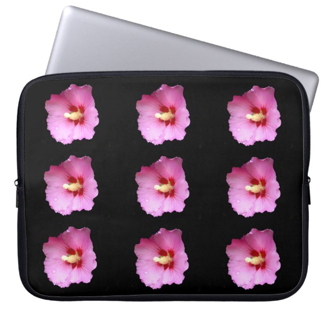 Rosa Hibiskus Notebook-Rückenlehne Laptopschutzhülle (Vorderseite)