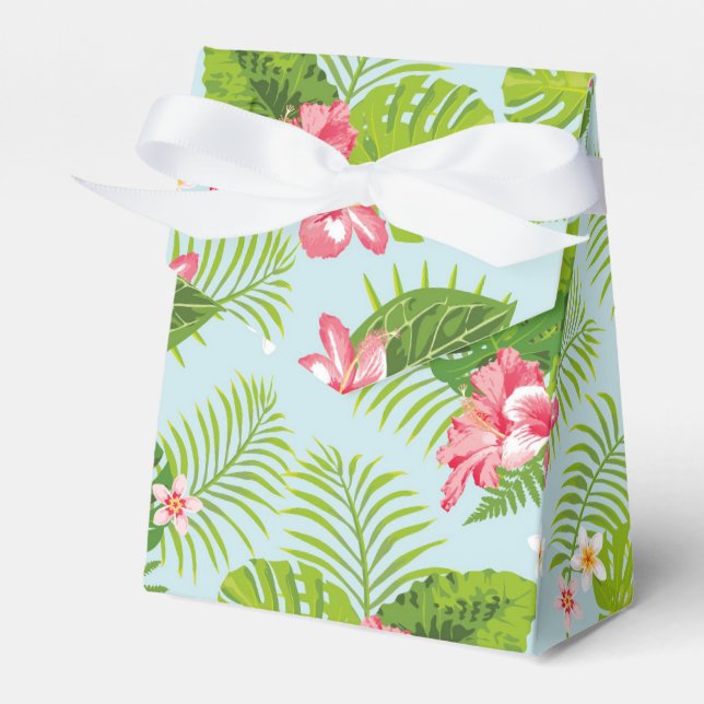Rosa Hibiskus Palm Geschenkboxen Geschenkschachtel (Vorderseite)