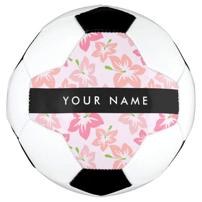 Rosa Hibiskus, rosa Blume, Ihr Name Fußball (Vorderseite)