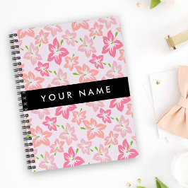 Rosa Hibiskus, rosa Blume, Ihr Name Notizbuch