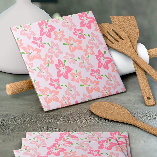 Rosa Hibiskus, rosa Blume, Muster von Blume Fliese (Von Creator hochgeladen)