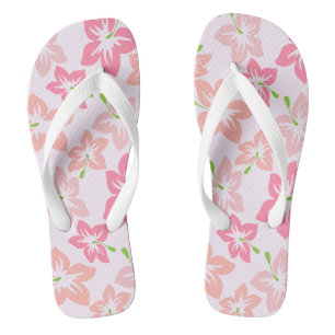 Rosa Hibiskus, rosa Blume, Muster von Blume Flip Flops