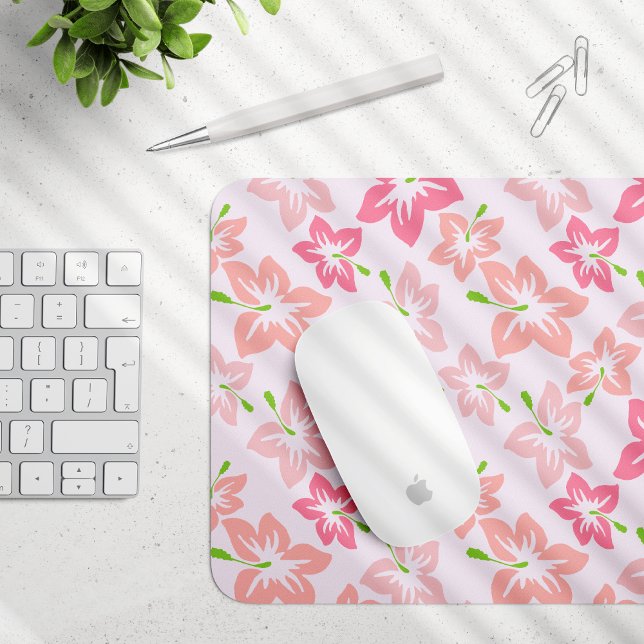 Rosa Hibiskus, rosa Blume, Muster von Blume Mousepad (Von Creator hochgeladen)