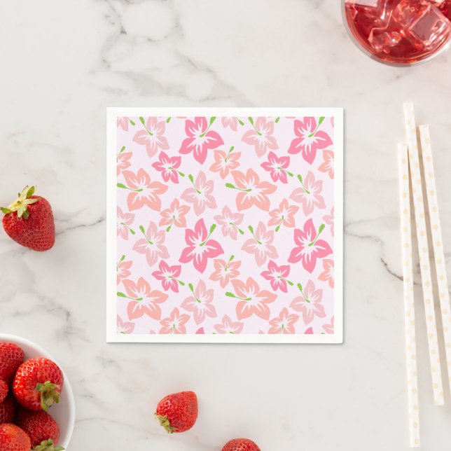 Rosa Hibiskus, rosa Blume, Muster von Blume Serviette (Beispiel)