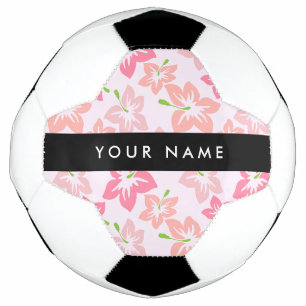 Rosa Hibiskus, rosa Blüten, Ihr Name Fußball