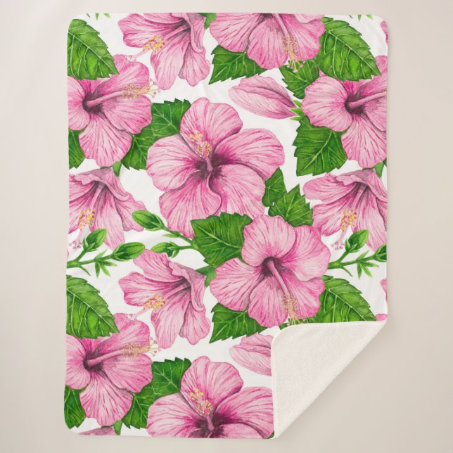 Rosa Hibiskus Sherpadecke (Vorderseite)